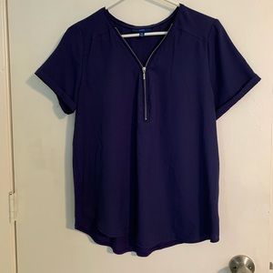 Blueish purple zip top